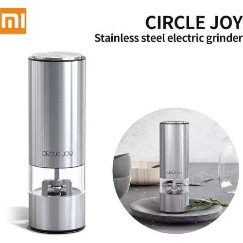 Xiaomi Circle Joy Stainless Steel Electric Grinder Auto Salt Pepper Grinder with 5 Adjustable Levels & Ceramic Grinding Core