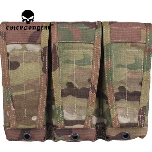 Emersongear Flap Triple Magazine Pouch Mag Storage Purposed Bag Molle System for Multiple Tactical Vest Airsoft Accesory Hunting
