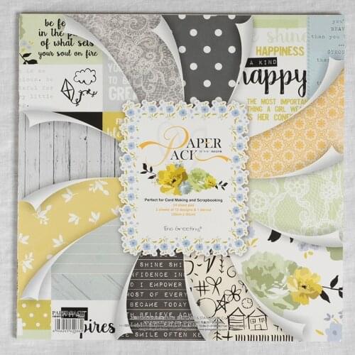 ENO Greeting 12Inch 24sheets Vintage Wrapping Craft Paper Pack For Scrapbooking And Cardmaking Creative Metallic Scrapbook Paper