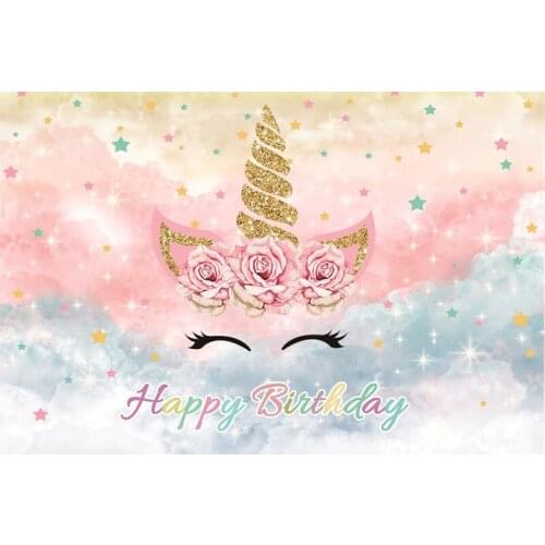Unicorn New Photo Photography Background Cloth Photo Studio Props Happy Birthday Party Supplies