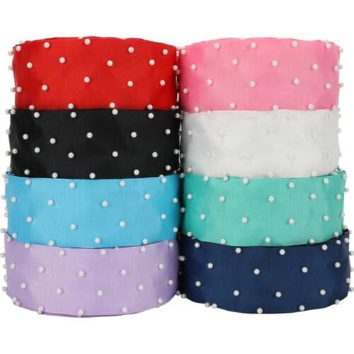 HSDRIBBON 3" 75mm Colorful Pearl Ribbon 25Yards/Roll
