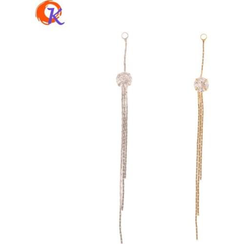 Cordial Design 20Pcs 5*65MM Jewelry Making/CZ Chain/DIY Earrings Connectors/Genuine Gold Plating/Hand Made/Earring Findings