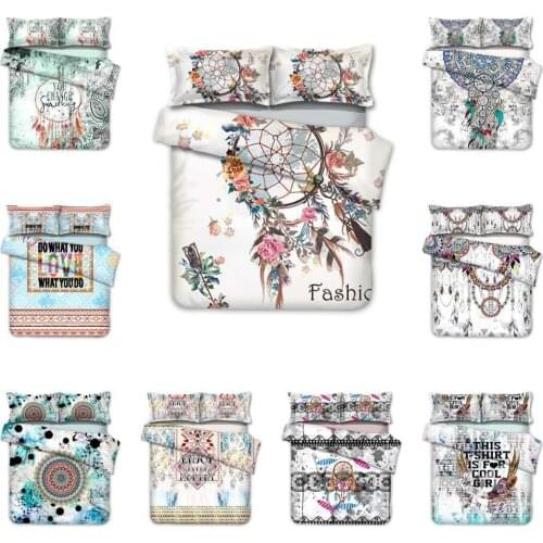 Bohemian 3D Duvet Cover Set Dream Catcher Mandala Bedding Sets Feather Home Textiles Queen King Bedspread For Adults 2/3pc