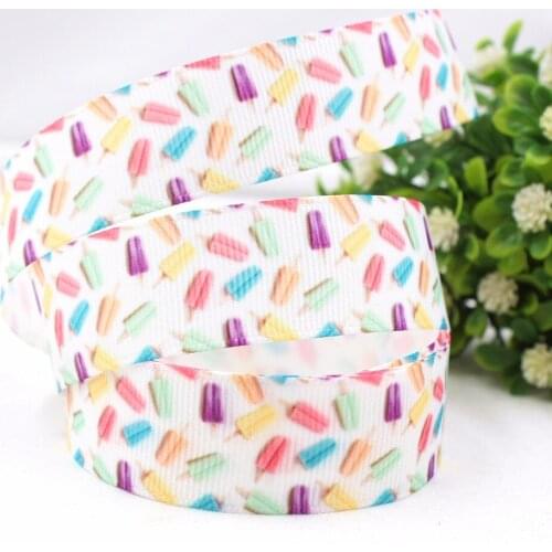 7/8'' 22MM ice cream Series Printed grosgrain ribbon, DIY handmadeHair accessories Material wedding gift wrap 16812X23