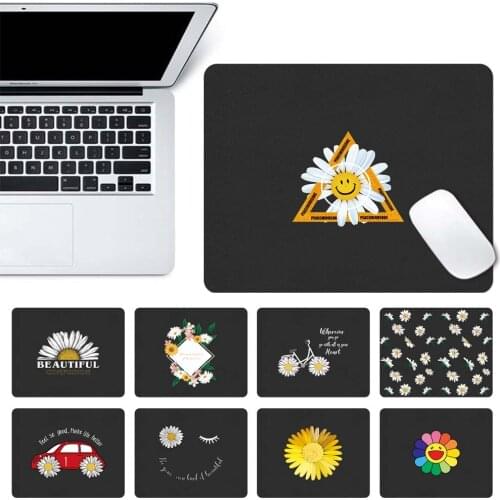 Laptop Mouse Mat for Office Home PC Computer Keyboard Daisy Pattern Mouse Pad Desk Pad Gaming Desk Mats 25x21cm