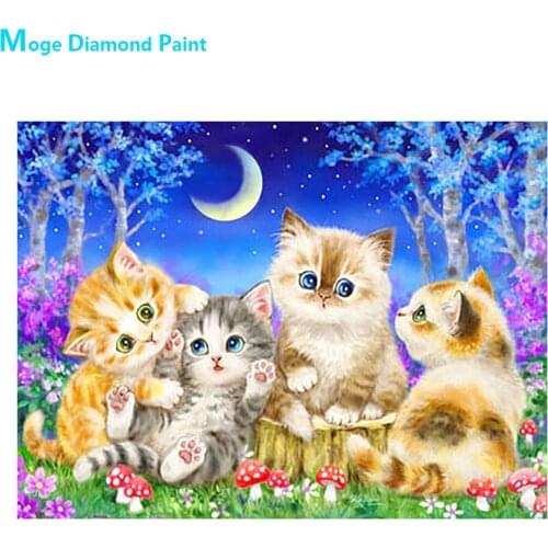 Lovely Cat Diamond Painting Cartoon Animal Round Full Drill Nouveaute DIY Mosaic Embroidery 5D Cross Stitch Home Decor Gifts