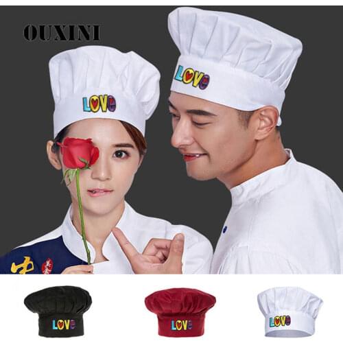 The New white Cooking Adjustable Chef Hat women Kitchen Pleated Elastic Hat Catering Men Cooking Cap Working Cap cooker hat