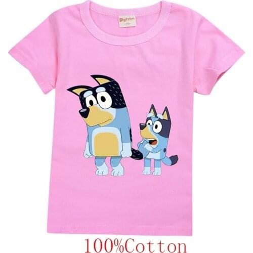 New Summer Fashion Baby Boy Girl T-shirt Cotton Cartoon bingoo blueye Tops Short sleeve Childrens T Shirt Kids Boys Tee Clothes