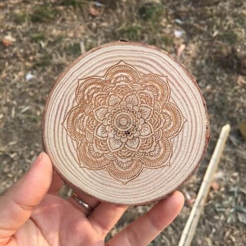 Original natural wood mandala energy mat Purify the negative energy of crystal items improve energy Balancing the chakras