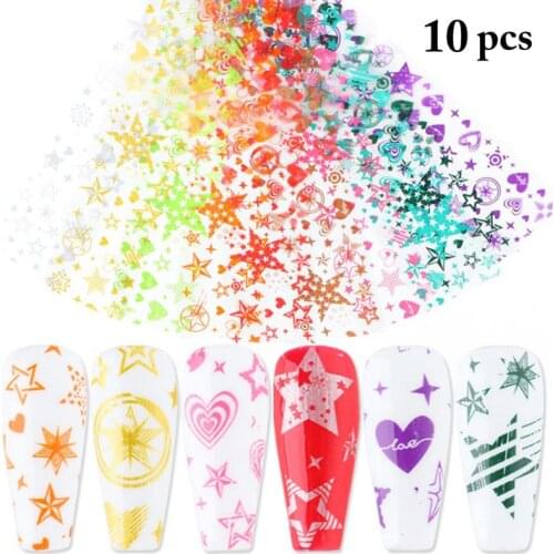 10 Sheet Kapmore Valentines Day Nail Foil DIY Nail Art Decal Nail Foil Transfer Sticker Women Manicure Nail Art Decorations