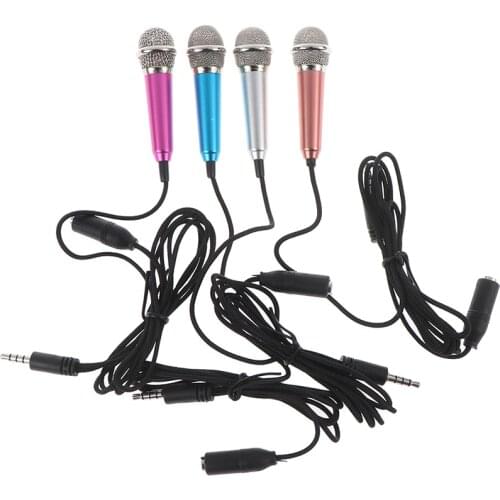 Portable 3.5mm Stereo Studio Mic KTV Karaoke Mini Microphone For Cell Phone PC Mic size: app.5.5cm*1.8cm