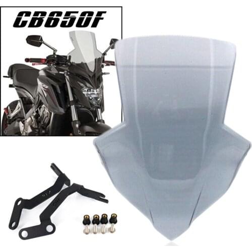 Adjustable Lockable Universal Motorcycle Windshield Windscreen Wind Deflector For HONDA CB650F CB 650F 2014-2019 2018 2017