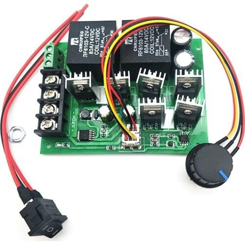 DC 12V - 48V 60A PWM Motor Speed Controller CW CCW Reversible Switch