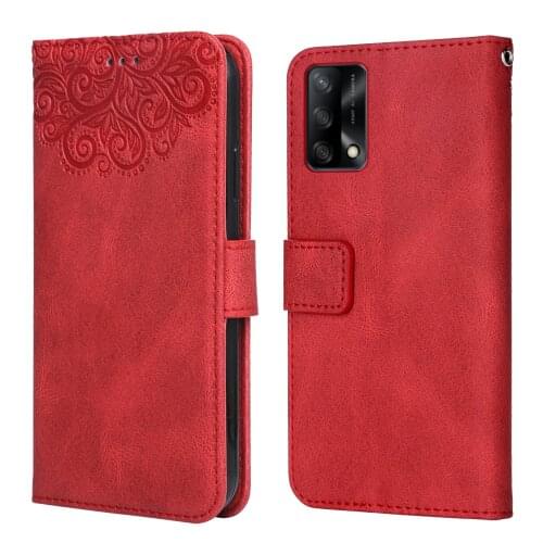 Flower Embossing Case Luxury Leather Case for OPPO F19 Flower Embossing CHP2219 CPH2219 Wallet Flip Phone Case for OPPO F 19