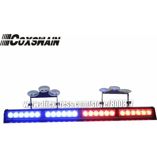 High brightness LED dash lights, LED warning light, 4 modules TIR-6 1W LED, 15 flash patterns, sucker install, LED visor light
