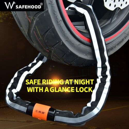 Reflective chain lock anti-theft lock mountain bike lock bicycle electric bike motorcycle lock lengthened portable