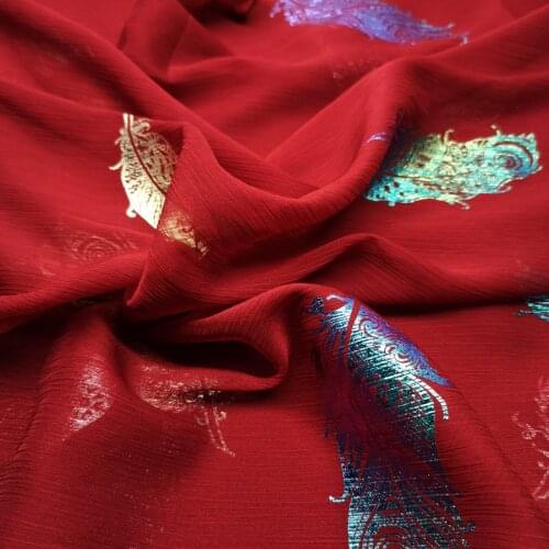 Dancing Dress Cosplay Chiffon Fabric Crepe Thin Magic Feather Fabric Cosplay Sewing Bronzing Wedding Costume DIY