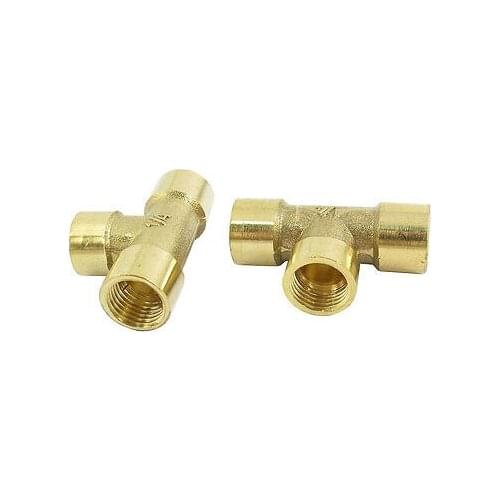 Air Compressor 1/4PT Threaded 3 Way Quick Coupler Fitting Connector 2pcs