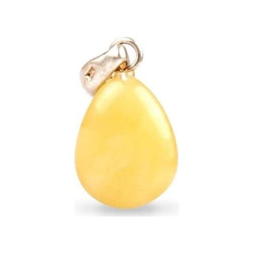 Amber Pendant - Silver Caged Organic Healing Stone Amber