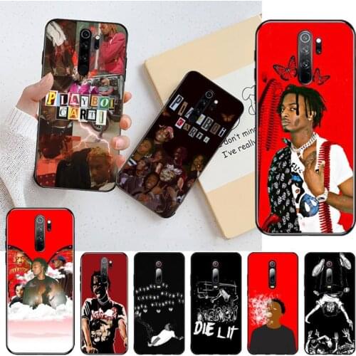 YJZFDYRM Rapper Playboi Carti Black Cell Phone Case for Redmi Note 9 8 8T 8A 7 6 6A Go Pro Max Redmi 9 K20