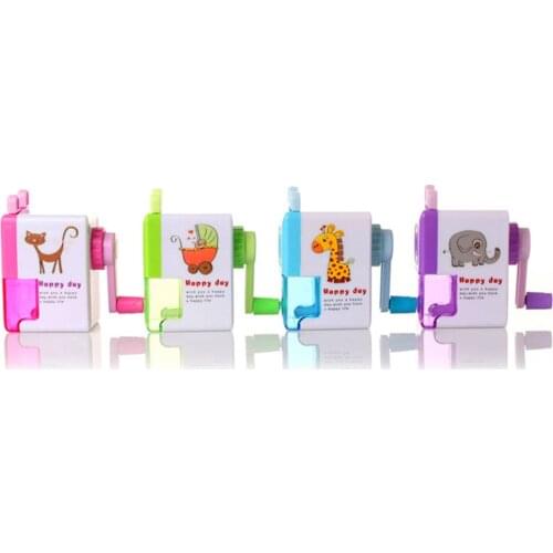 1pc Kawaii Cartoon Elephant Cat Pencil Sharpener Student Hand Crank Pencil Cutter Cute Stationery School Office Supplies