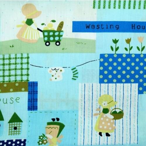 100x160cm free shipping house printed cotton fabric diy decoration home textile P5839