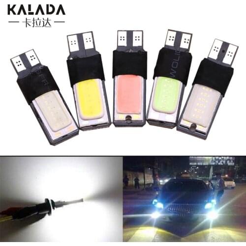 2pcs High Bright COB T10 W5W 194 LED Car Light Bulb Socket For Door Light Trunk Light License Plate Lighting 12V 6000K Amber