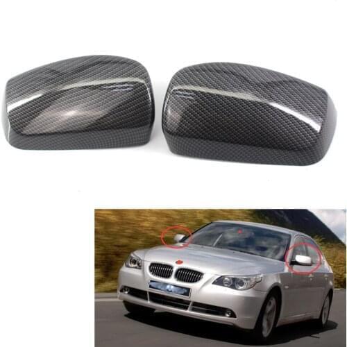 2Pcs/Set For 04-07 BMW E60 5 Series Carbon Fiber Printed Style Mirror Cover New