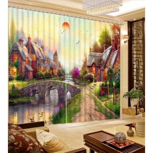 3D Curtain Custom Any Size Beautiful Photo Fantasy Fairy Tale 3D Curtain Blackout Curtain Living Room Bathroom Curtain