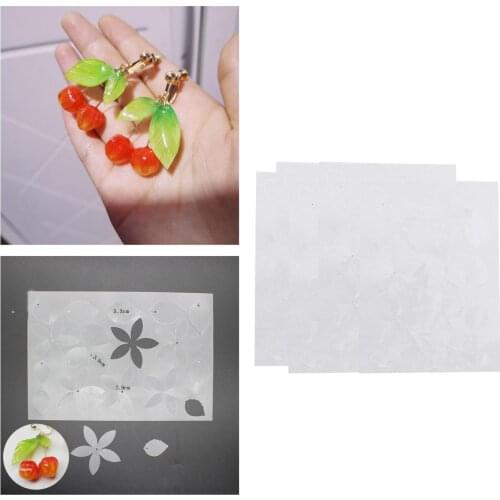 5Pcs Heat Shrink Plastic Flower Patterns Shrink Film DIY Keyring Decoration