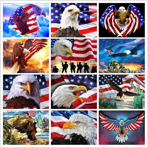 5D Diamond Art Painting Kit Diy Eagle American Rhinestone Picture Diamond Embroidery Animal Mosaic Home Decoration