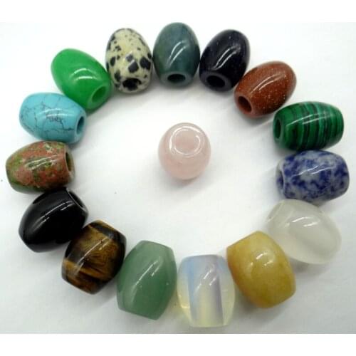 16*18mm Natural Stone Quartz crystal tiger eye big hole beads pendant For diy Jewelry making pendant Bracelet Accessories12pcs