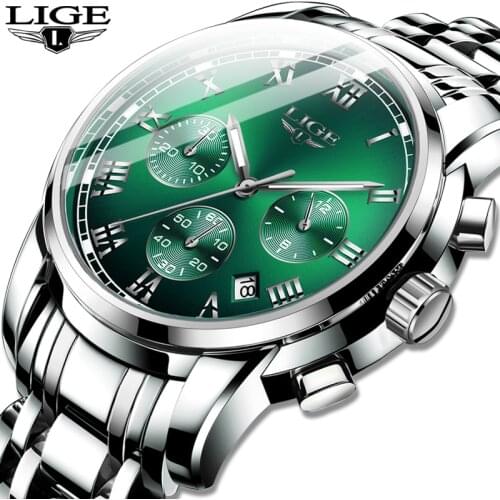 2020 LIGE New Watches Men Luxury Brand Chronograph Male Sport Watches Waterproof Stainless Steel Quartz Men Watch Relojes Hombre