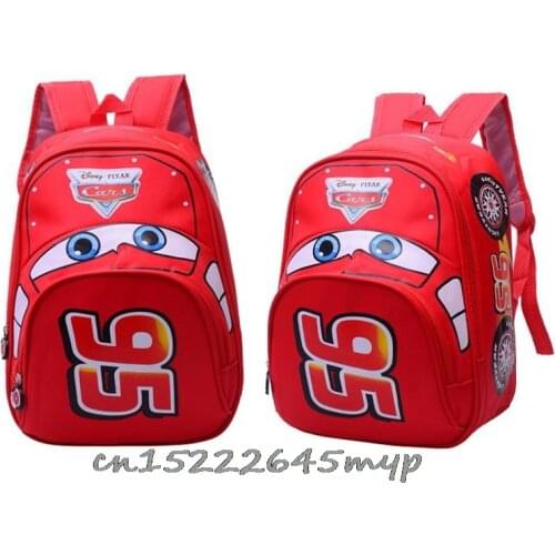 New Disney McQueen Childrens bag Cartoons Childrens backpack Car 95 Pattern Backpack School Bag for Boys Girl
