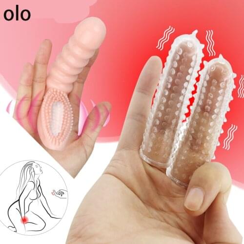 Flexible Dildo Double Finger Sleeve Adult Sex Toys for Women Vaginal Massager Female Masturbator G-spot Clitoris Stimulator 2021