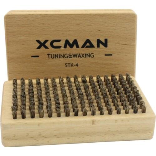 XCMAN Ski Snowboard Noridc ski Waxing Horsehair Brush Tools With Nature Buff Beech Wood(Black,Horsehair Brush)