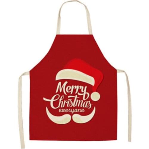 Red Christmas Aprons Adult Santa Claus Aprons Women And Men Dinner Party Decor Home Kitchen Cooking Baking Cleaning Apron