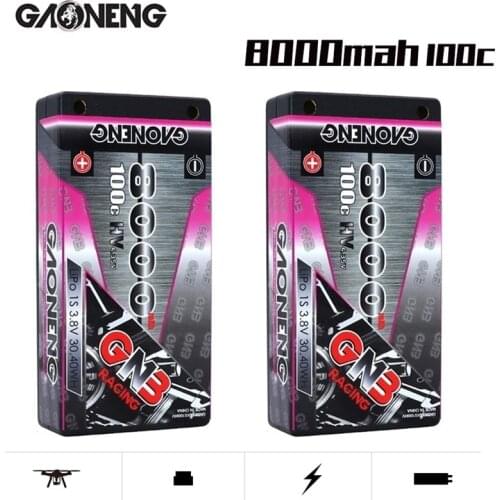 GAONENG GNB 3.8v 8000mAh 100C PLUS LiPo Battery For Remote Control Car Racing Spare Parts With Shell Upgrade LiHV 1S Battery