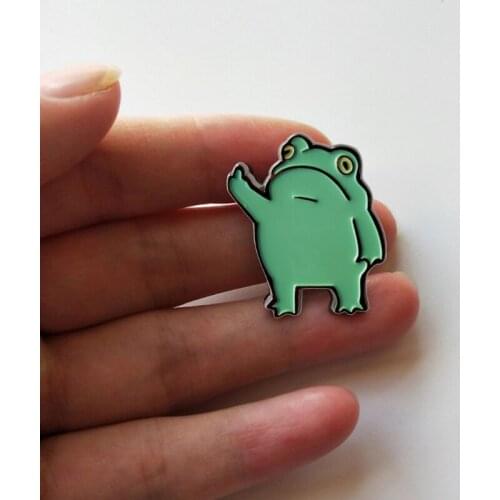 Metal Cartoon Frog Enamel Pin Cute Animal Badge Jewelry Accessories Paint Brooch Dropshipping