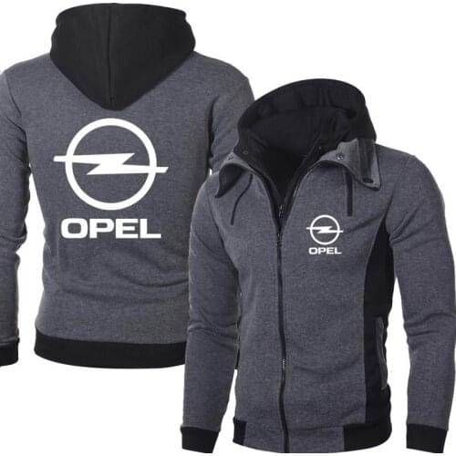 2021 Fashion NEW Brand Moto Opel hoodie Design Print Fleece Men Zipper for Sweatshirts Casual Men Hoodie Tops