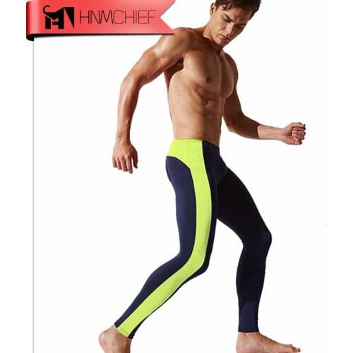 HNMCHIEF 2018 Mens Compression Running Pants High Stretch Mens Joggers Polyester Tights Men Sport Leggings