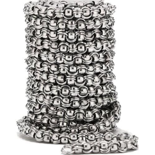 8MM width handmade Stainless Steel Unwelded Cable Chain Link in Bulk for Necklace Jewelry Accessories DIY Making