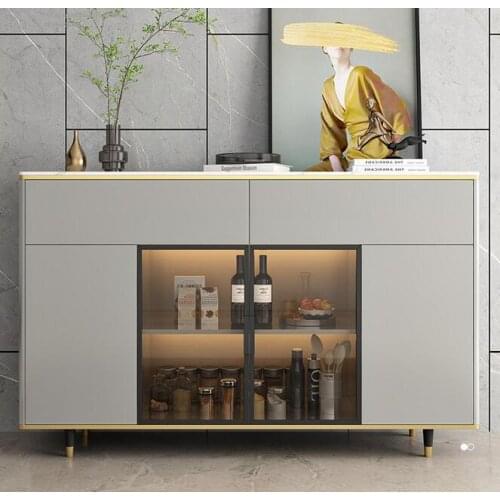 Dining side cabinet modern simple rock board porch cabinet living room wall lockers dining room Italian rock board side cabinet