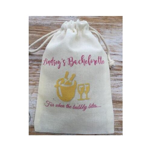 Personalized rustic wedding Party first aid Hangover Kit jewelry favor muslin Bags Bachelorette hen bridal shower favors