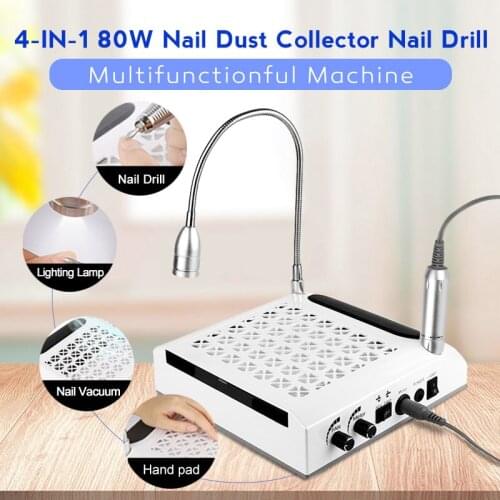 4 IN 1 Nail Vacuum Cleaner With Drill Pen Pedicure For Manicure Strong Suction Nail Dust Collector Salon Use Nail Art Equipment