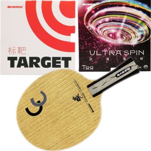 Sanwei CC 5+2 Carbon with Sanwei TARGET T88 ULTRA SPIN Professional Table Tennis Blade With rubbers quality finished racket