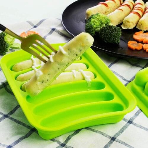 Silicone Sausage Mold Non-Stick DIY Childrens Hot Dogs Baking Mold for Egg Sausage Babys Sausage Mold lce Candy