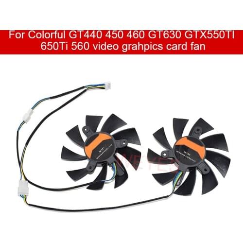 A Pair VGA card fan For Colorful GT440 450 460 GT630 GTX550TI 650Ti 560 video grahpics card fan diam 83mm DC12V 4 wires