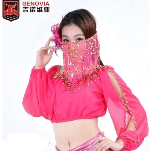 Belly Dance Veil Sequins Voile Wrap Handmade 9 Colours