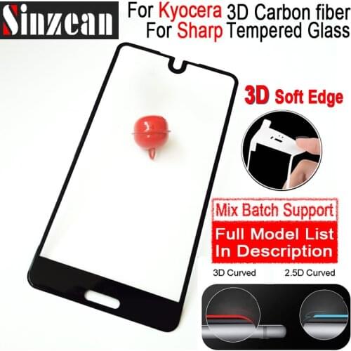 50pcs Mix 0.2mm Premium 3D soft edge carbon fiber tempered glass for Sharp AQUOS SENSE 3 lite/Sense 3 plus/R2/R3/AQUOS R-compact